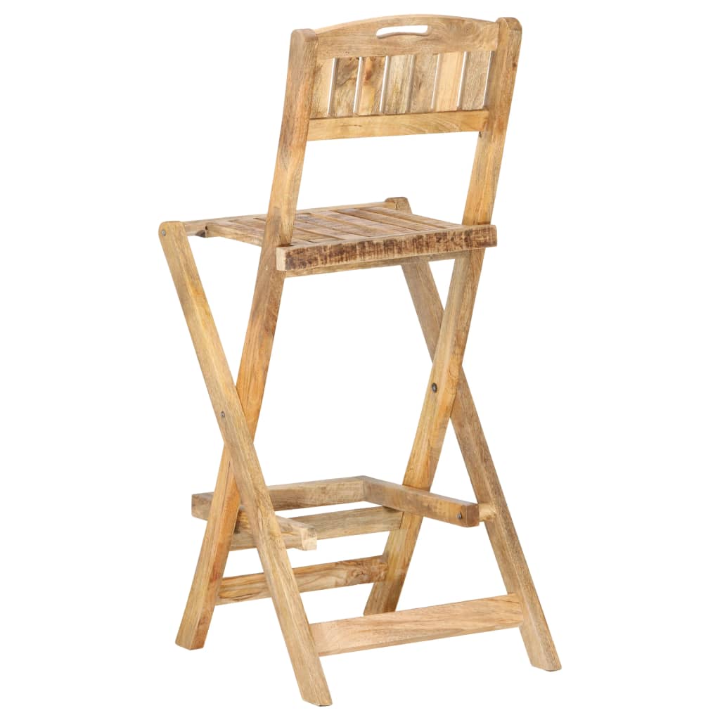 vidaXL Folding Patio Bar Chairs 2 pcs Solid Mango Wood