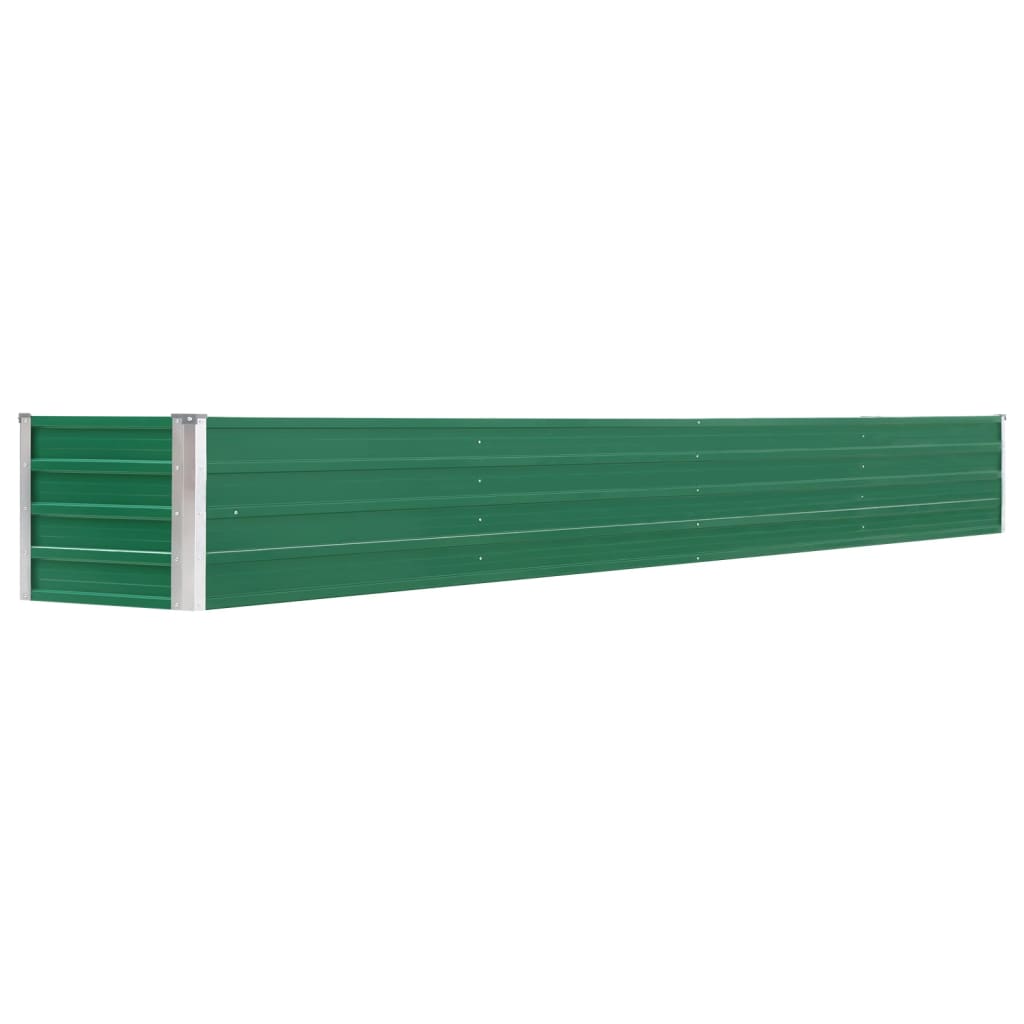 vidaXL Garden Raised Bed Galvanized Steel 126"x15.7"x17.7" Green