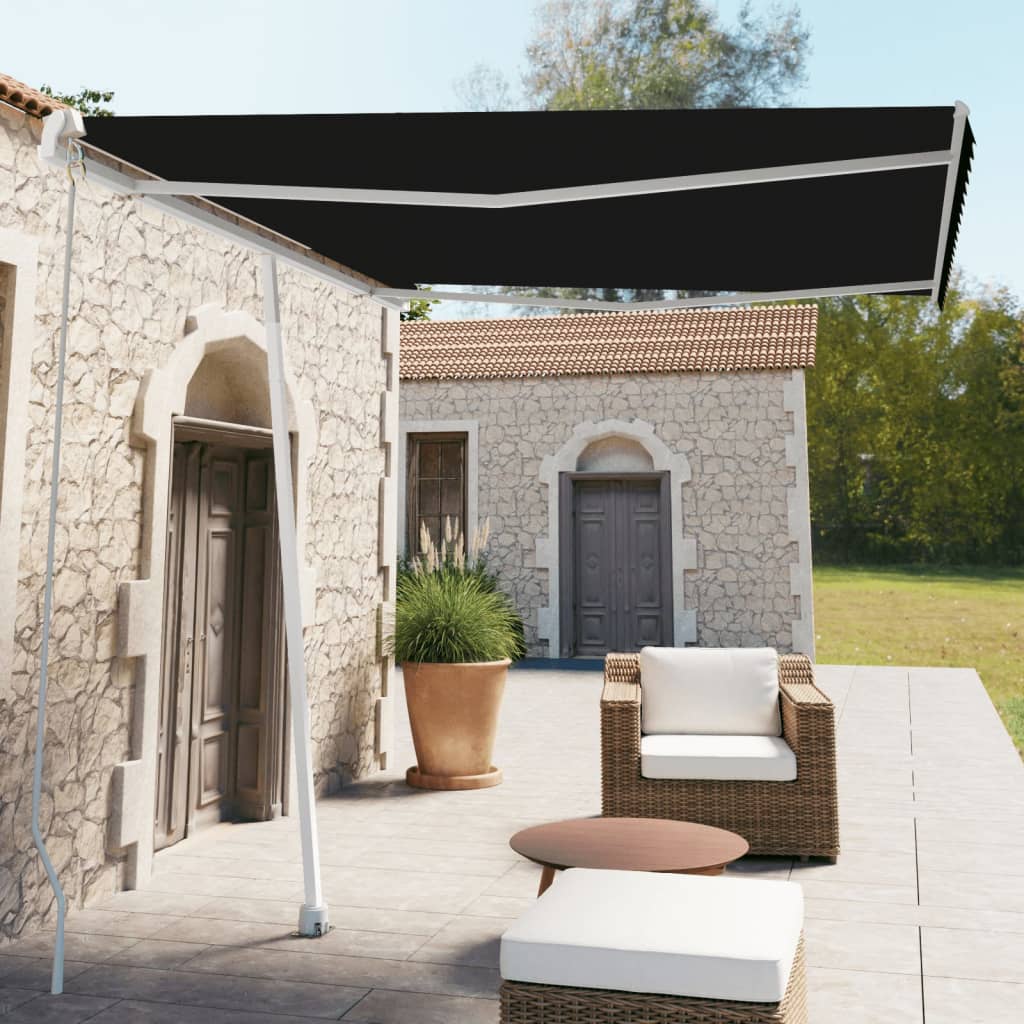 vidaXL Freestanding Manual Retractable Awning 118.1"x98.4" Anthracite