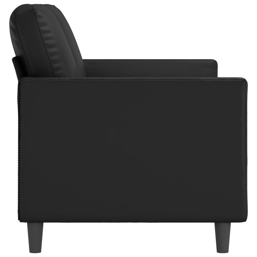 vidaXL 2-Seater Sofa Black 55.1" Faux Leather