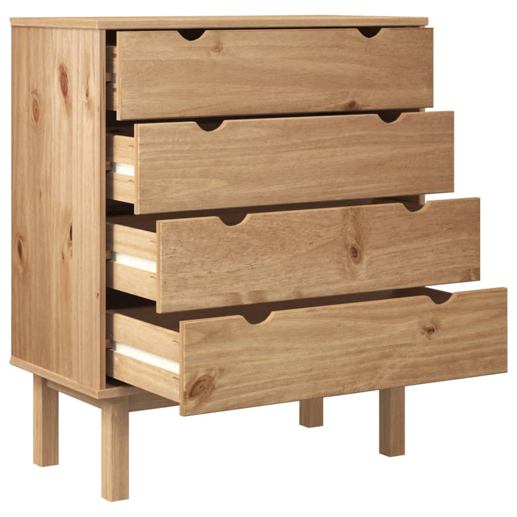 vidaXL Drawer Cabinet OTTA 30.1"x15.6"x35.4" Solid Wood Pine