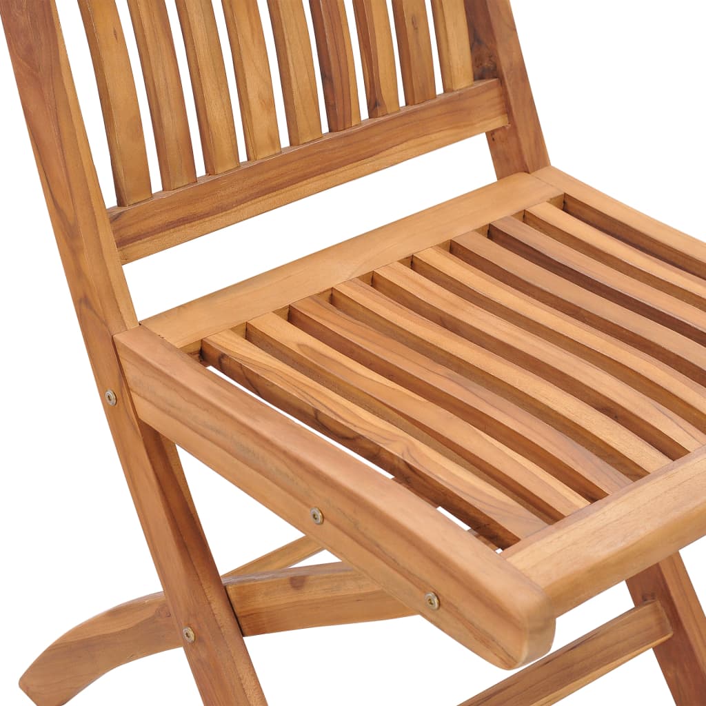 vidaXL Folding Patio Chairs with Cushions 8 pcs Solid Teak Wood
