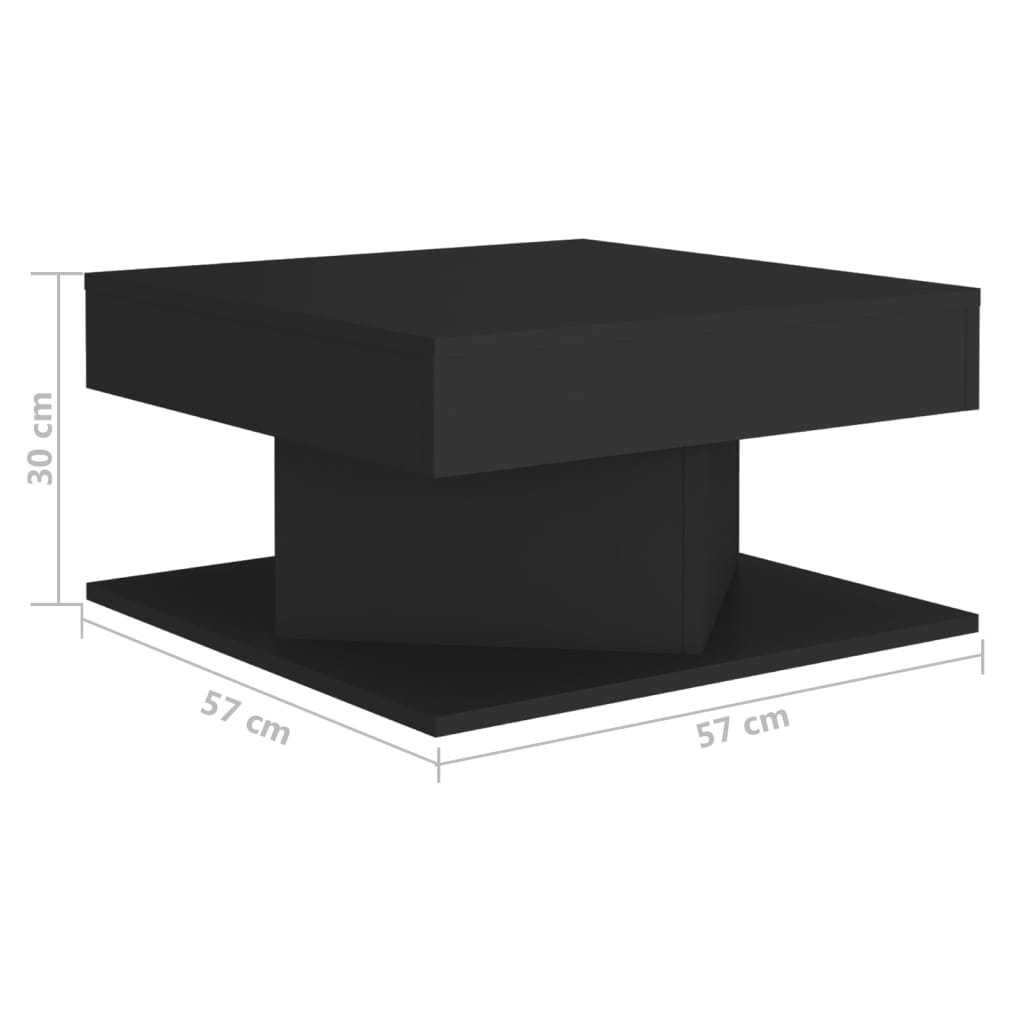 vidaXL Coffee Table Black 22.4"x22.4"x11.8" Engineered Wood