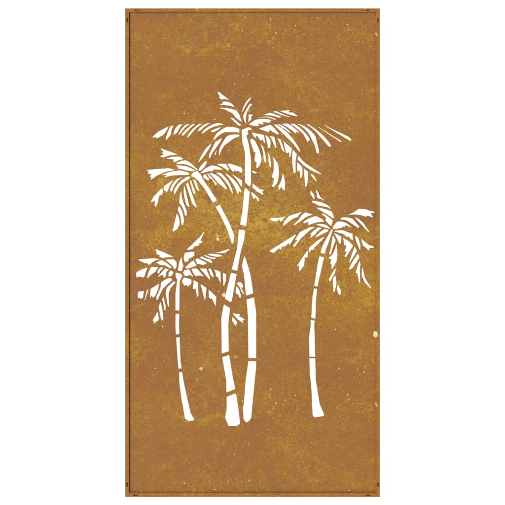 vidaXL Patio Wall Decoration 41.3"x21.7" Corten Steel Palm Tree Design