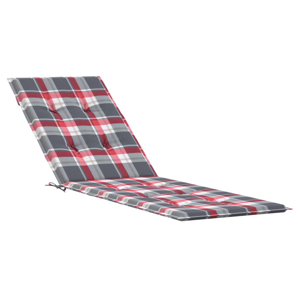 vidaXL Deck Chair Cushion Red Check Pattern (29.5"+41.3")x19.7"x1.2"