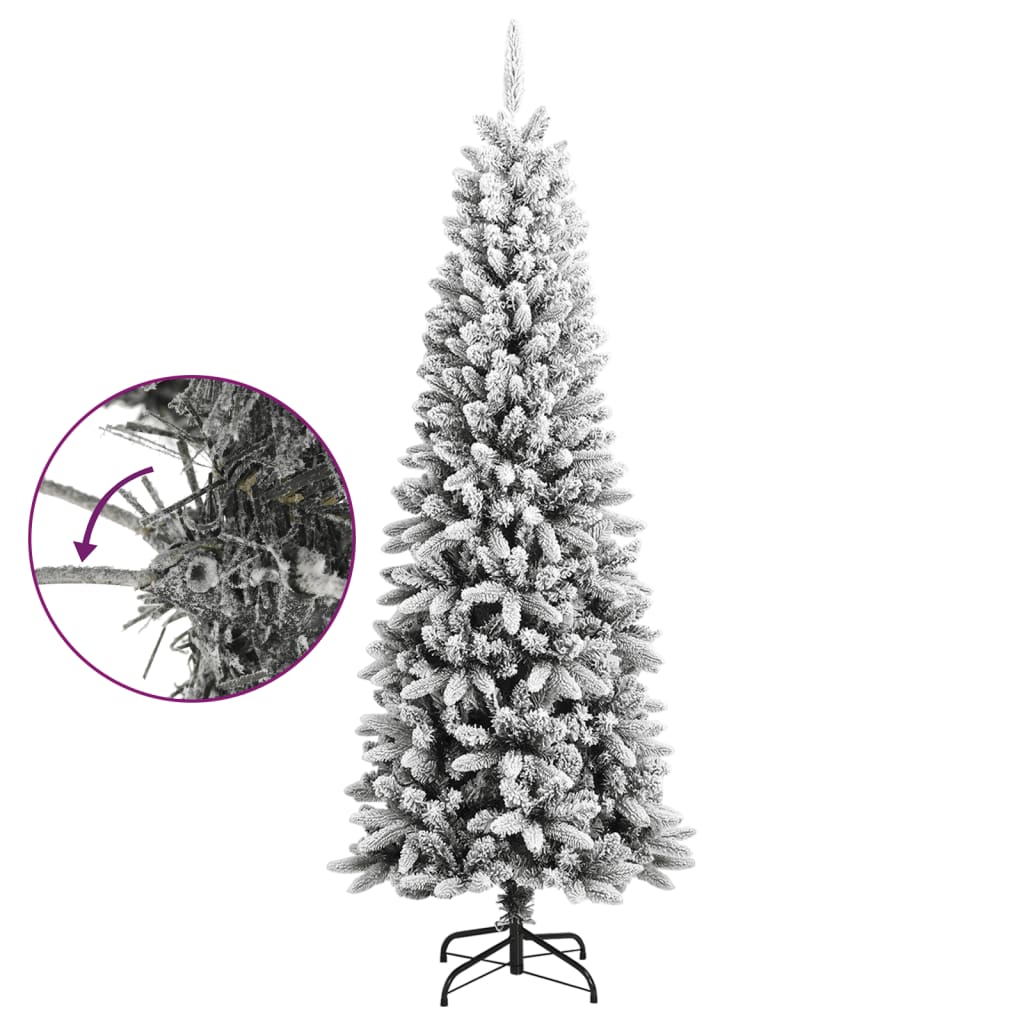 vidaXL Artificial Christmas Tree with Flocked Snow 82.7" PVC&PE