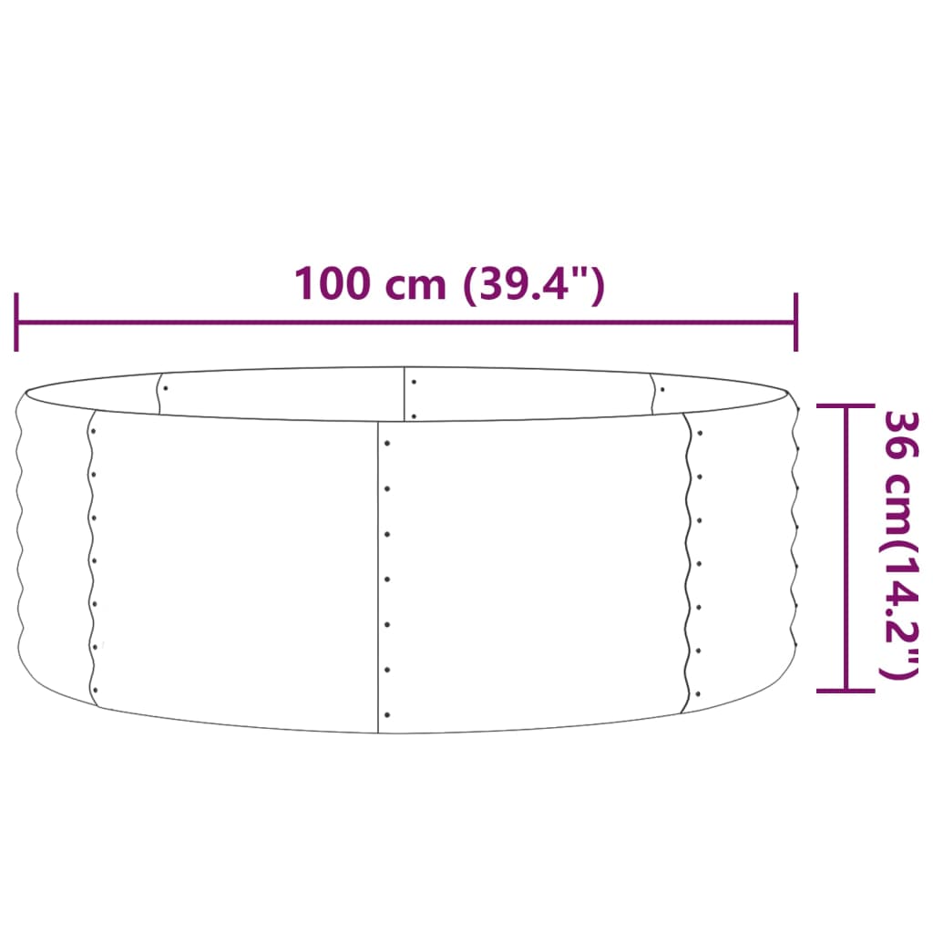 vidaXL Patio Raised Bed Powder-coated Steel 39.4"x39.4"x14.2" Gray