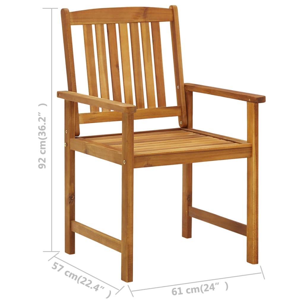vidaXL Patio Chairs with Cushions 4 pcs Solid Acacia Wood