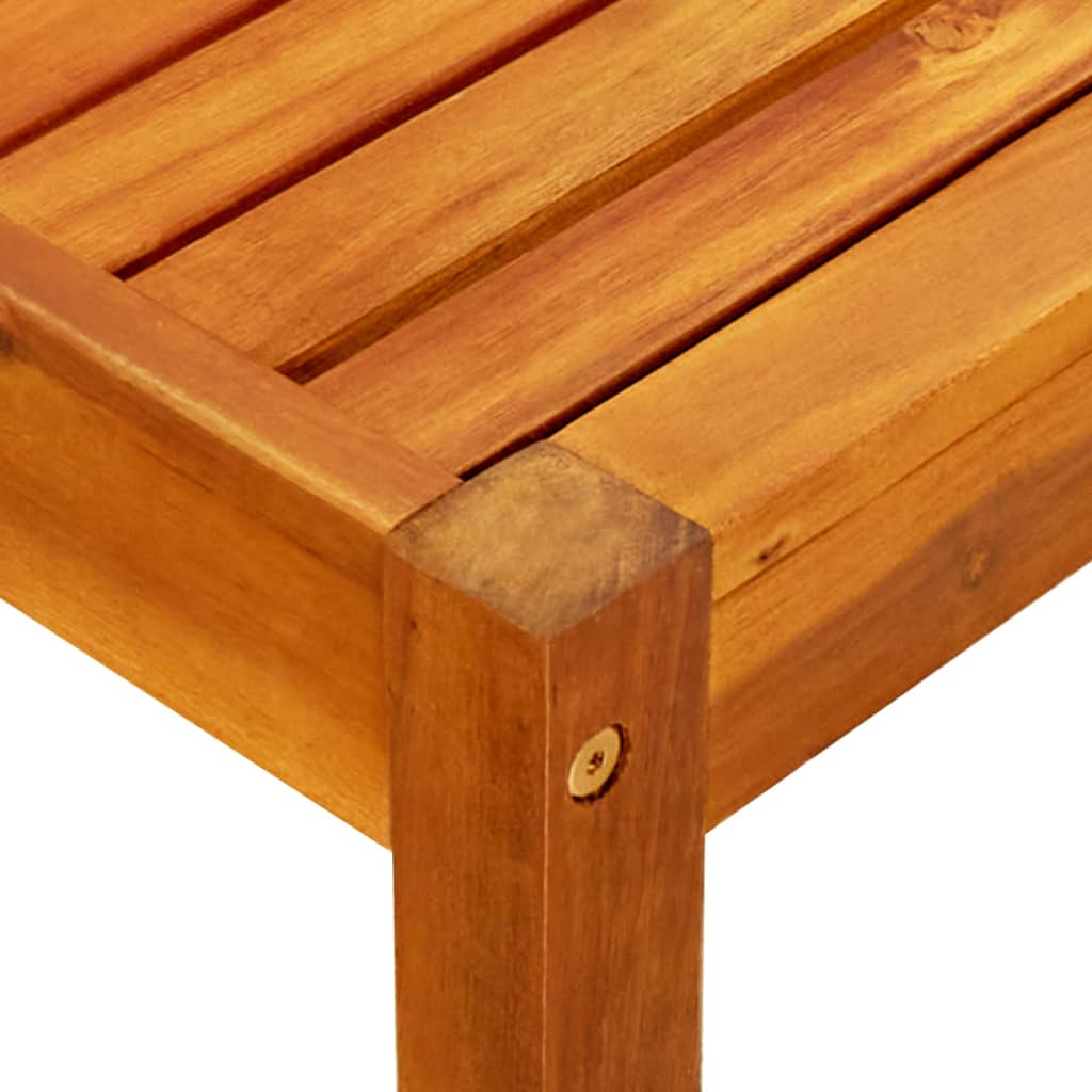 vidaXL Patio Bench with Table & Footrests Solid Acacia Wood