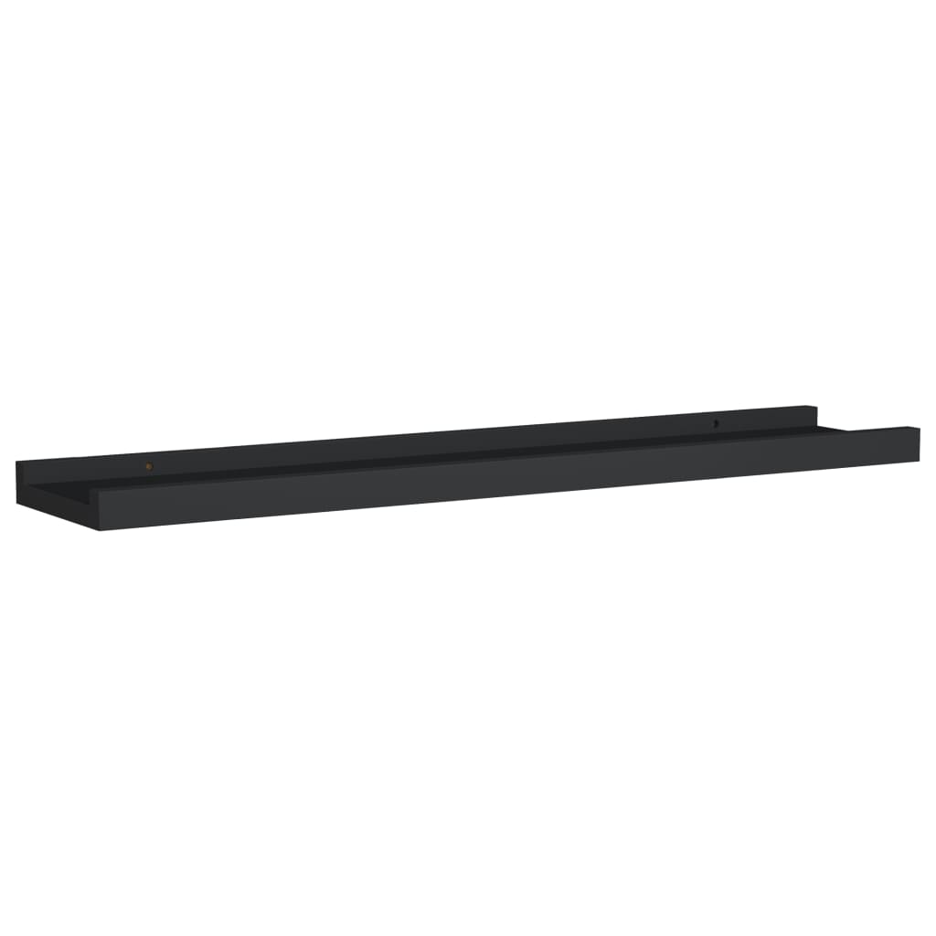 vidaXL Picture Frame Ledge Shelves 2 pcs Black 23.6"x3.5"x1.2" MDF