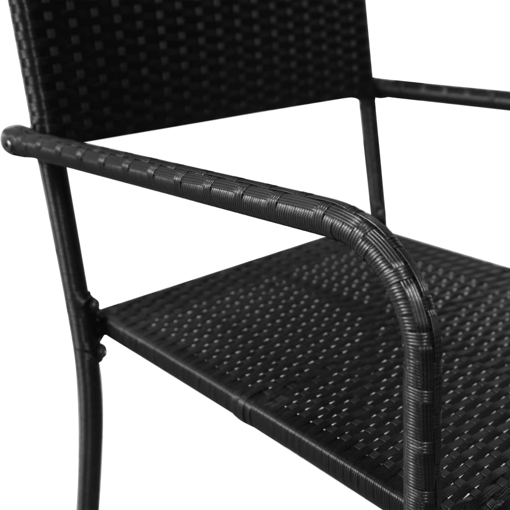 vidaXL Patio Dining Chairs 6 pcs Poly Rattan Black