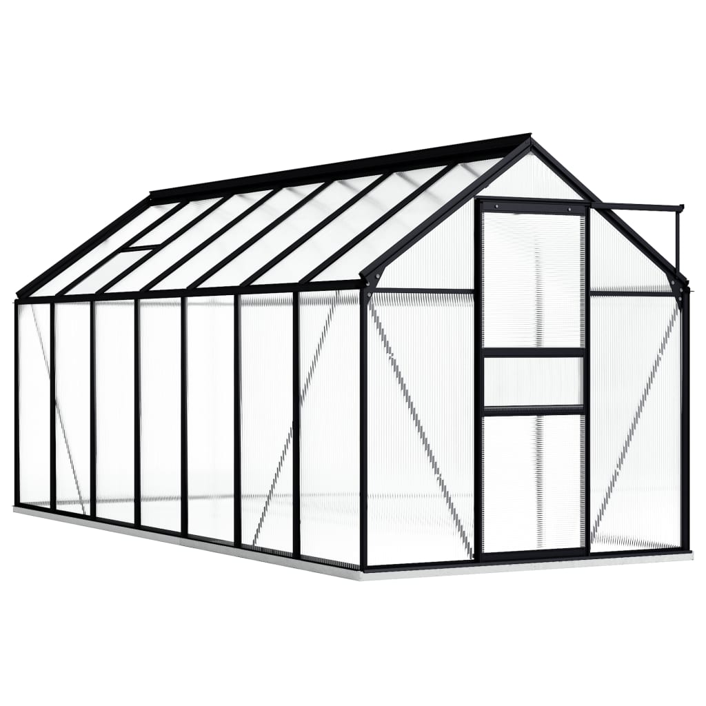 vidaXL Greenhouse with Base Frame Anthracite Aluminum 87.9 ft²