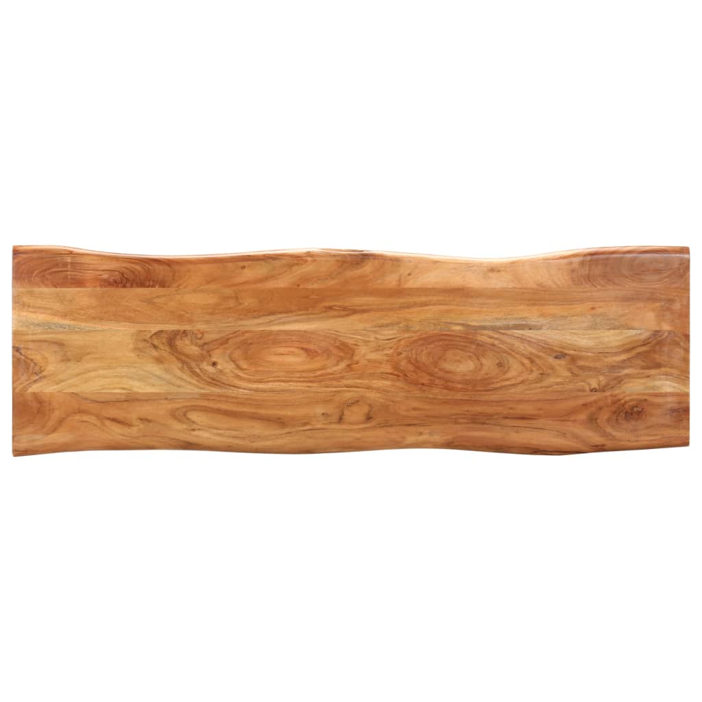 vidaXL Live Edge Bench 43.3" Solid Acacia Wood and Steel