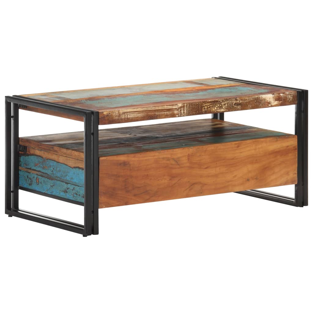 vidaXL Coffee Table 39.4"x21.7"x17.7" Solid Reclaimed Wood