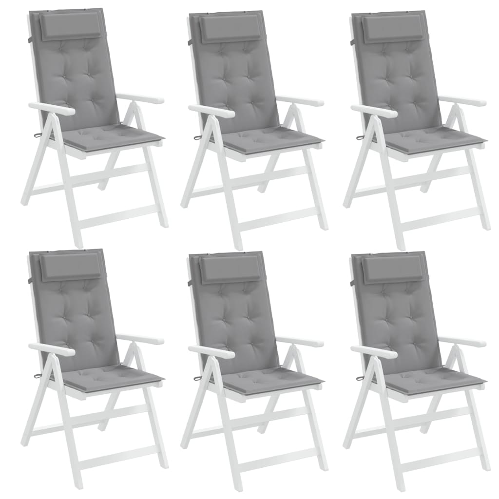 vidaXL Highback Chair Cushions 6 pcs Gray Oxford Fabric