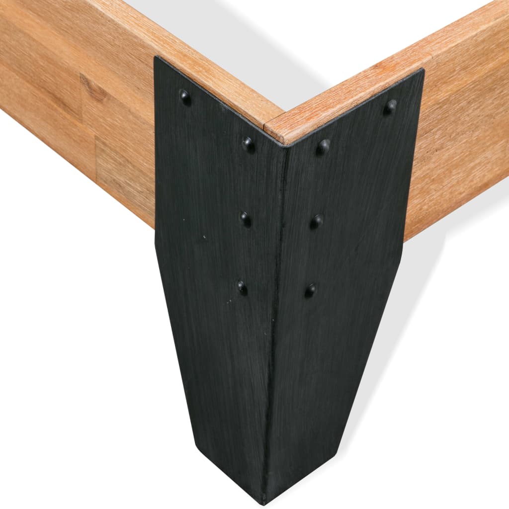 vidaXL Bed Frame 76"x79.9" King Solid Wood Acacia Steel