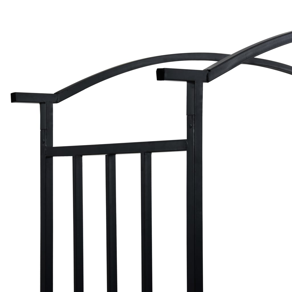 vidaXL Garden Arch with Bench Black 50.4"x19.7"x81.5" Iron