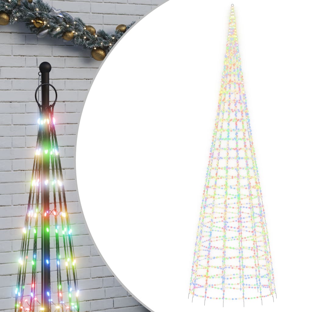 vidaXL Christmas Tree Light Cone 3020 LEDs Colorful 315"