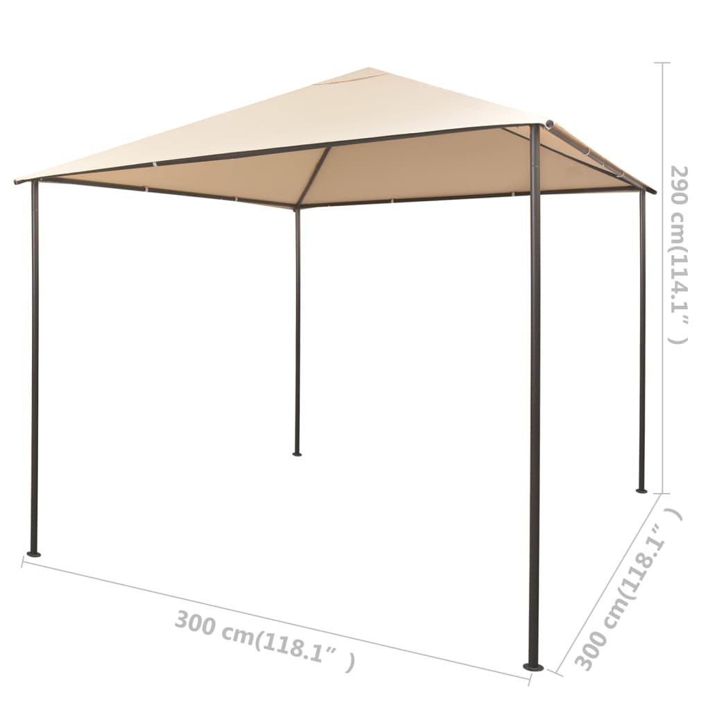 vidaXL Gazebo Pavilion Tent Canopy 9.8'x9.8' Steel Beige