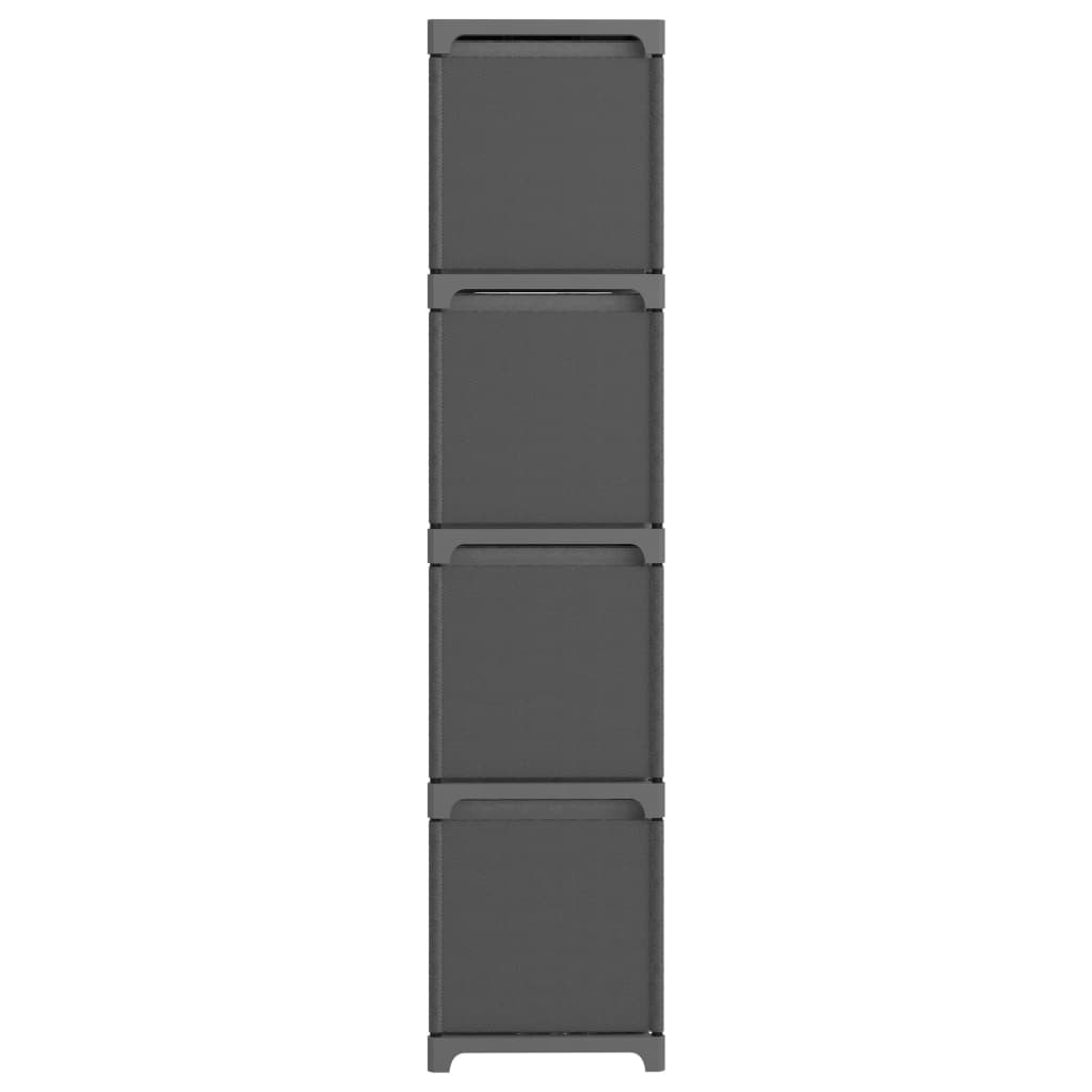 vidaXL 12-Cube Display Shelf with Boxes Gray 40.6"x11.8"x55.5" Fabric
