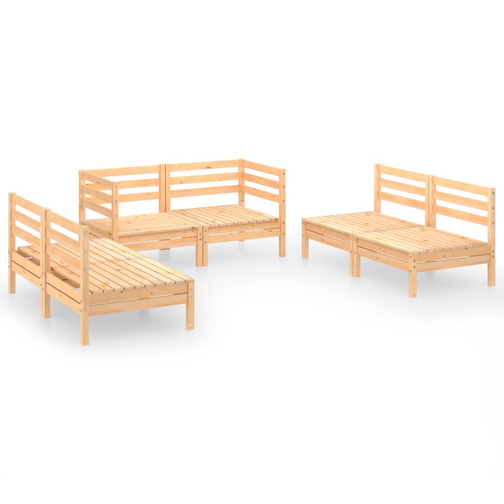 vidaXL 6 Piece Patio Lounge Set Solid Pinewood