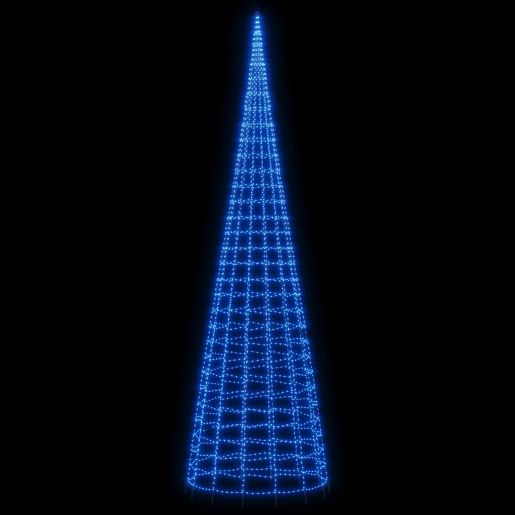vidaXL Christmas Tree Light on Flagpole 3000 LEDs Blue 315"