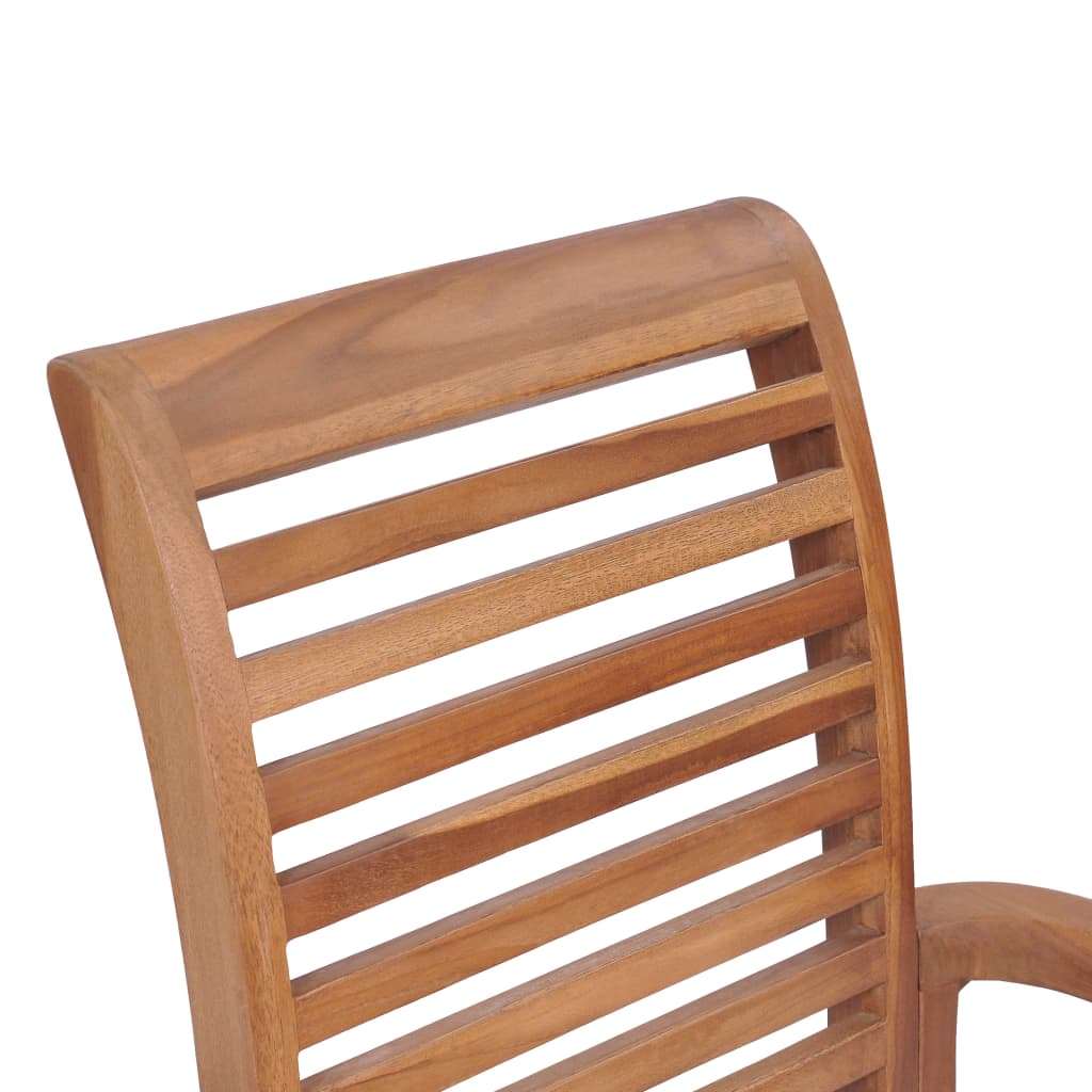 vidaXL Dining Chairs 6 pcs with Light Blue Cushions Solid Teak Wood