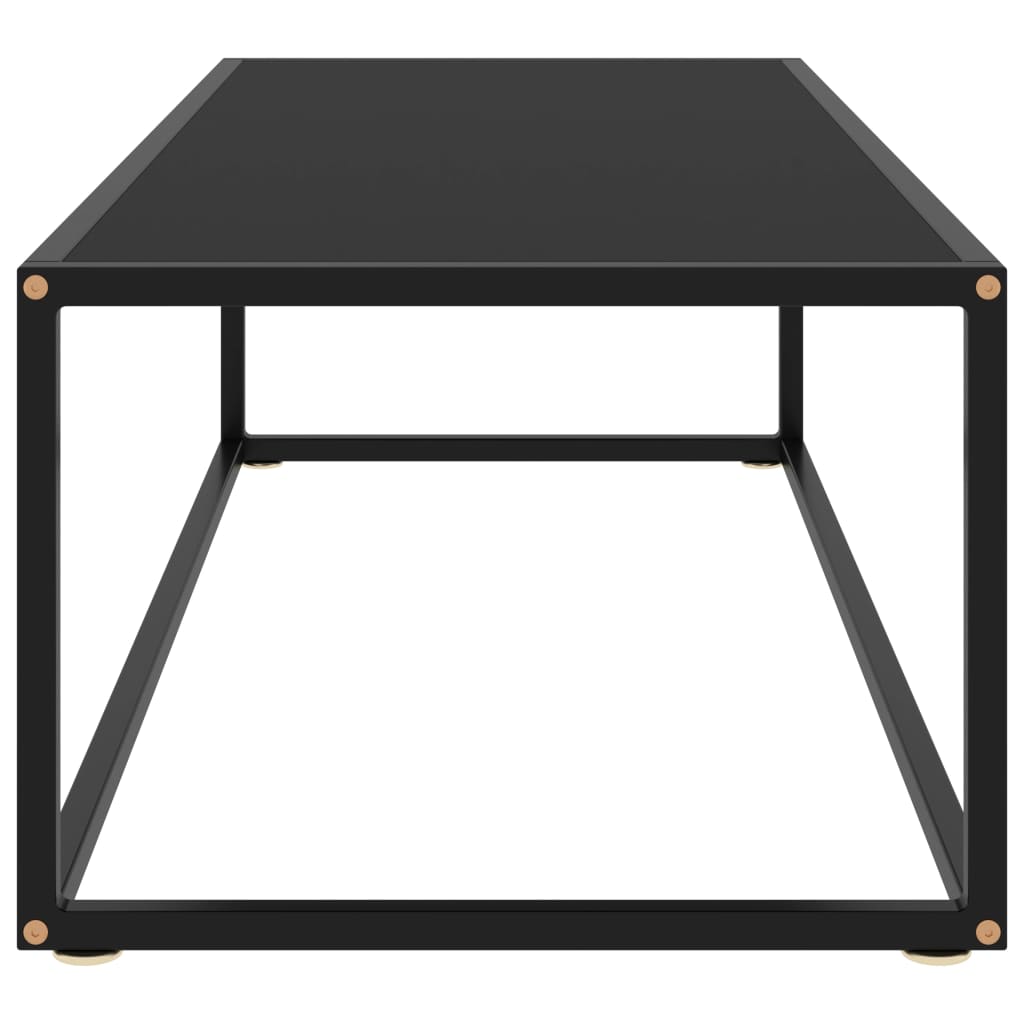 vidaXL Coffee Table Black with Black Glass 47.2"x19.7"x13.8"