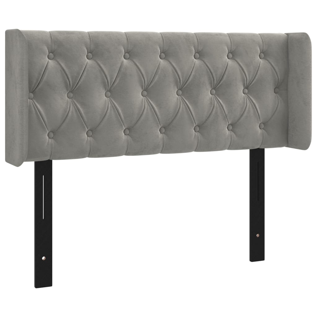 vidaXL LED Headboard Light Gray 40.6"x6.3"x30.7"/34.6" Velvet