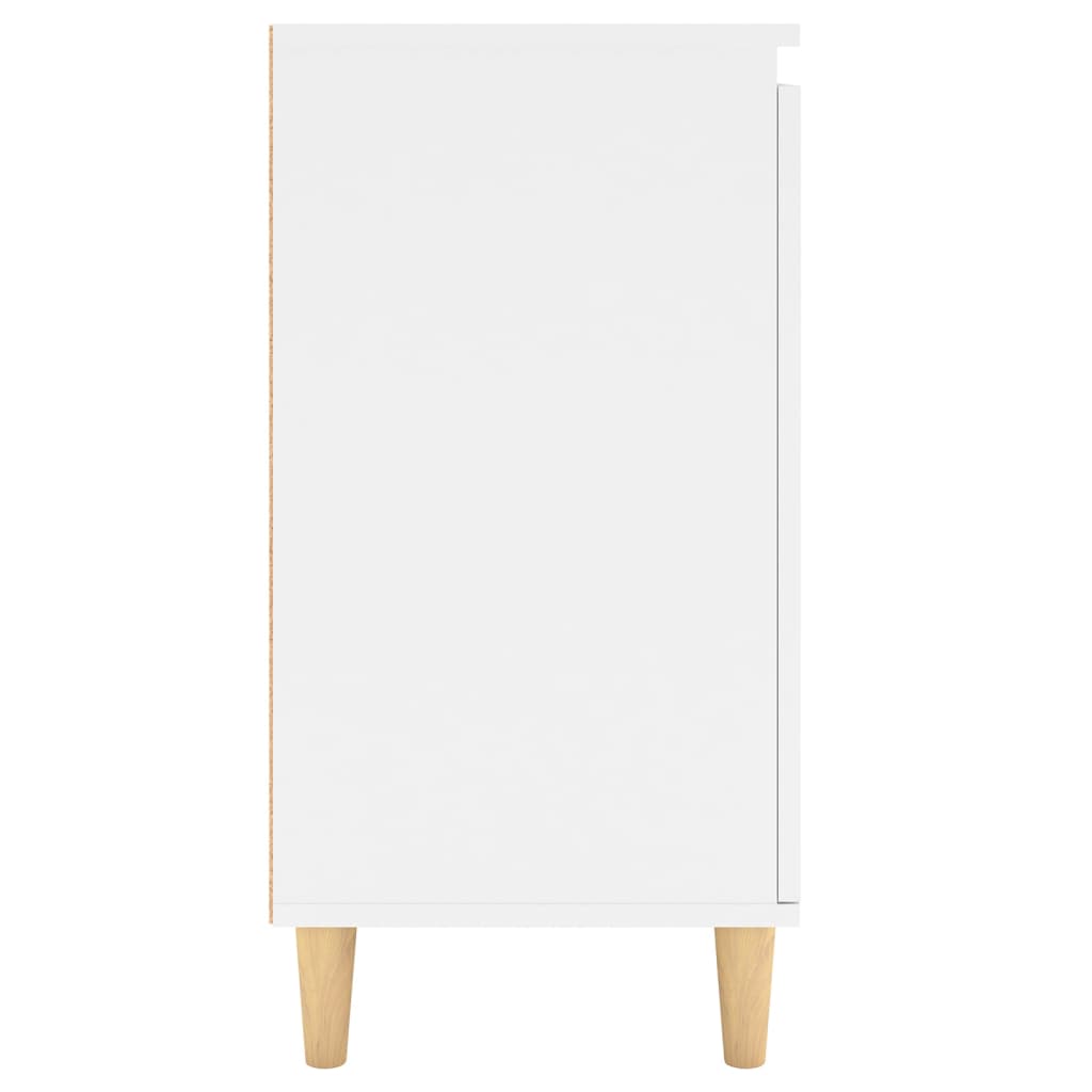 vidaXL Sideboard with Solid Wood Legs White 23.6"x13.8"x27.6" Engineered Wood