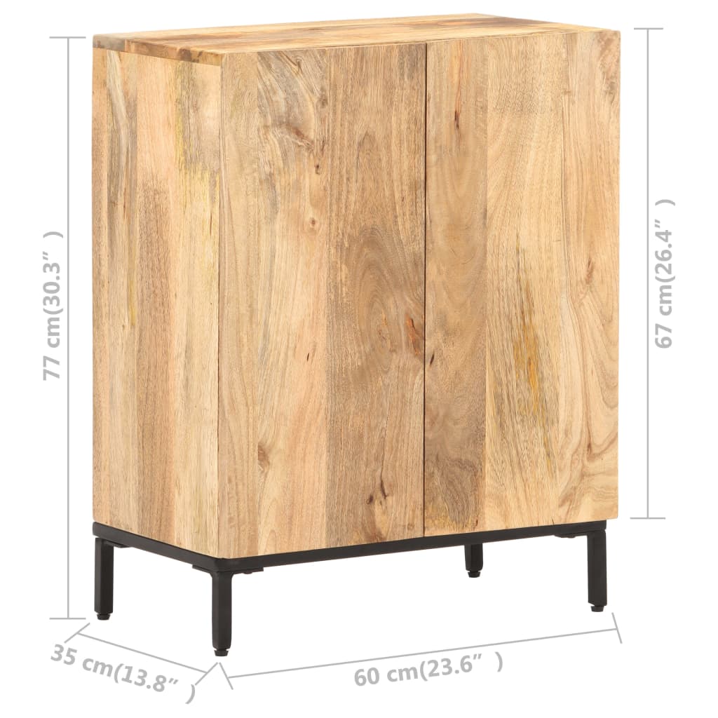 vidaXL Sideboard 23.6"x13.8"x30.3" Solid Mango Wood