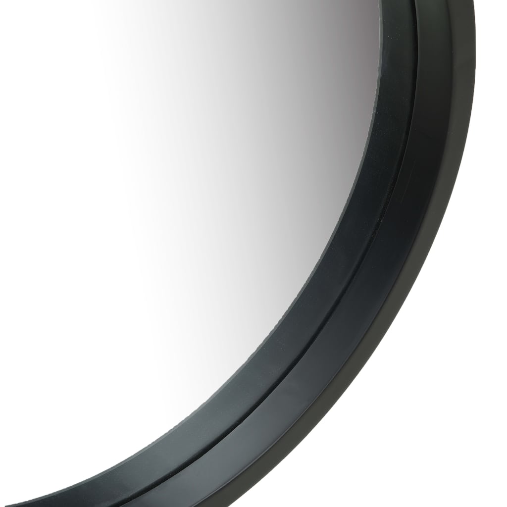 vidaXL Wall Mirror with Strap 15.7" Black