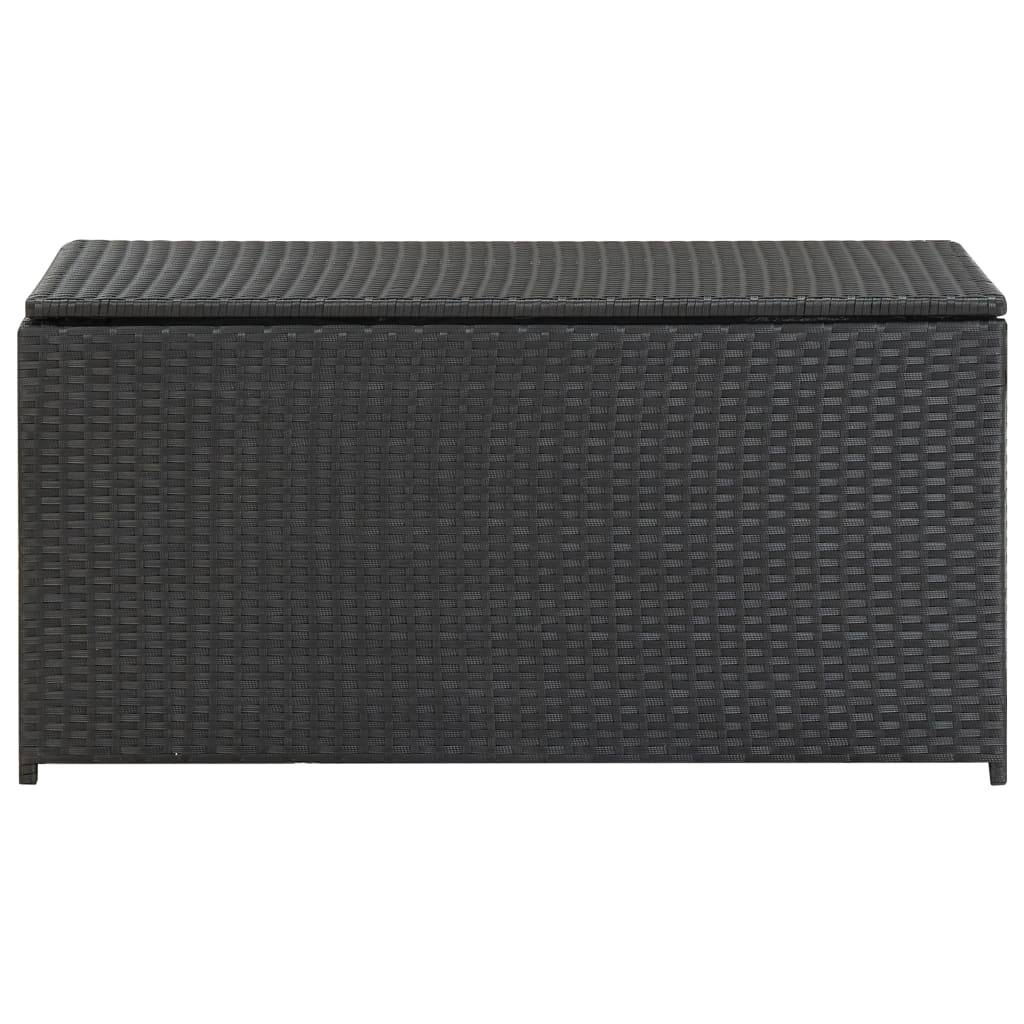 vidaXL Patio Storage Box Poly Rattan 39.3"x19.6"x19.6" Black