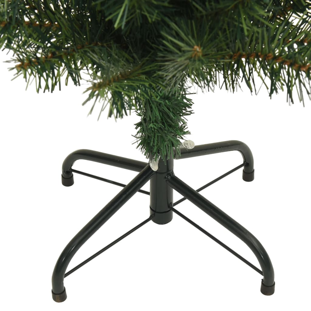 vidaXL Slim Artificial Christmas Tree with Stand Green 8 ft PVC