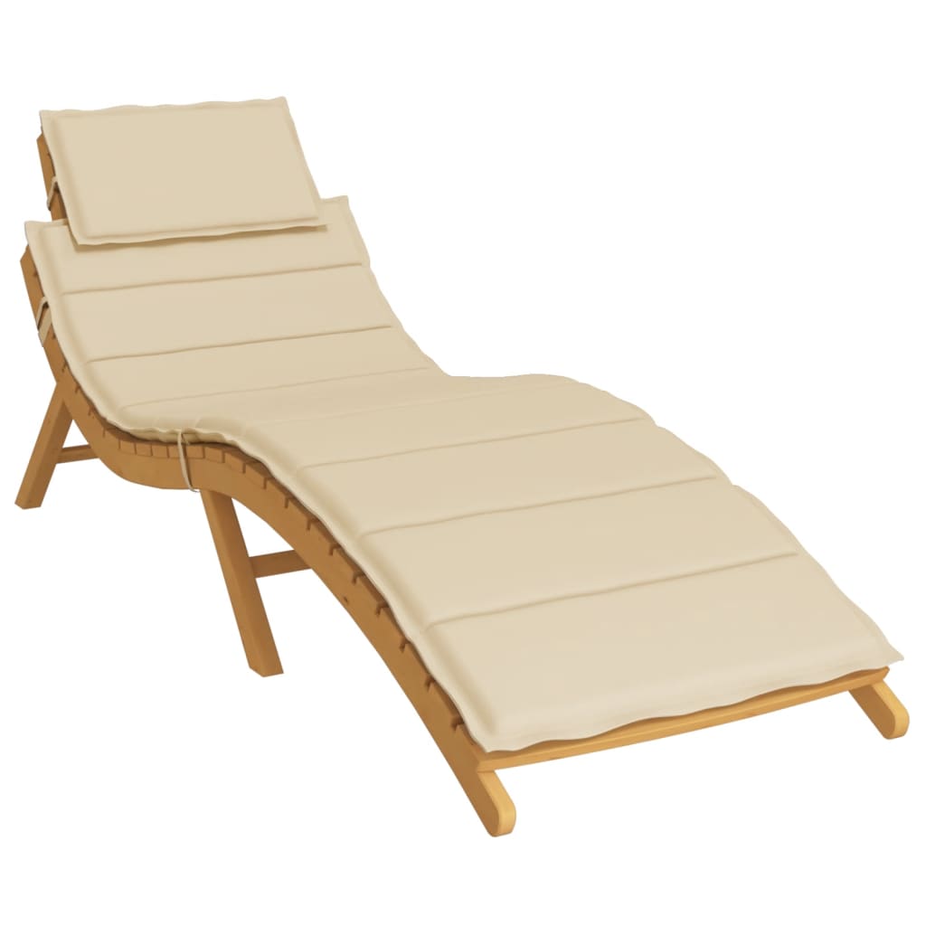 vidaXL Sun Lounger Cushion Beige 73.2"x22.8"x1.2"