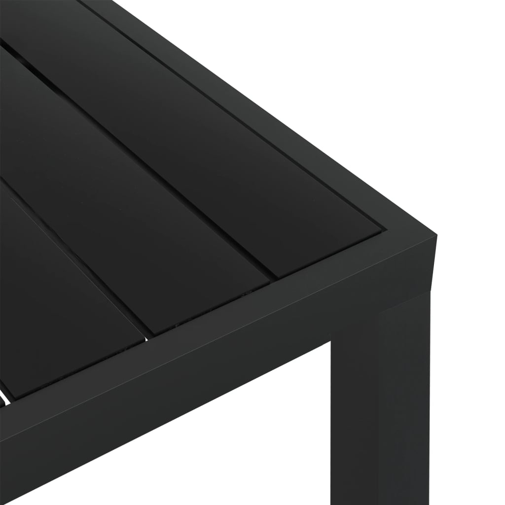 vidaXL Patio Table Black 31.5"x31.5"x29.1" Aluminum and WPC
