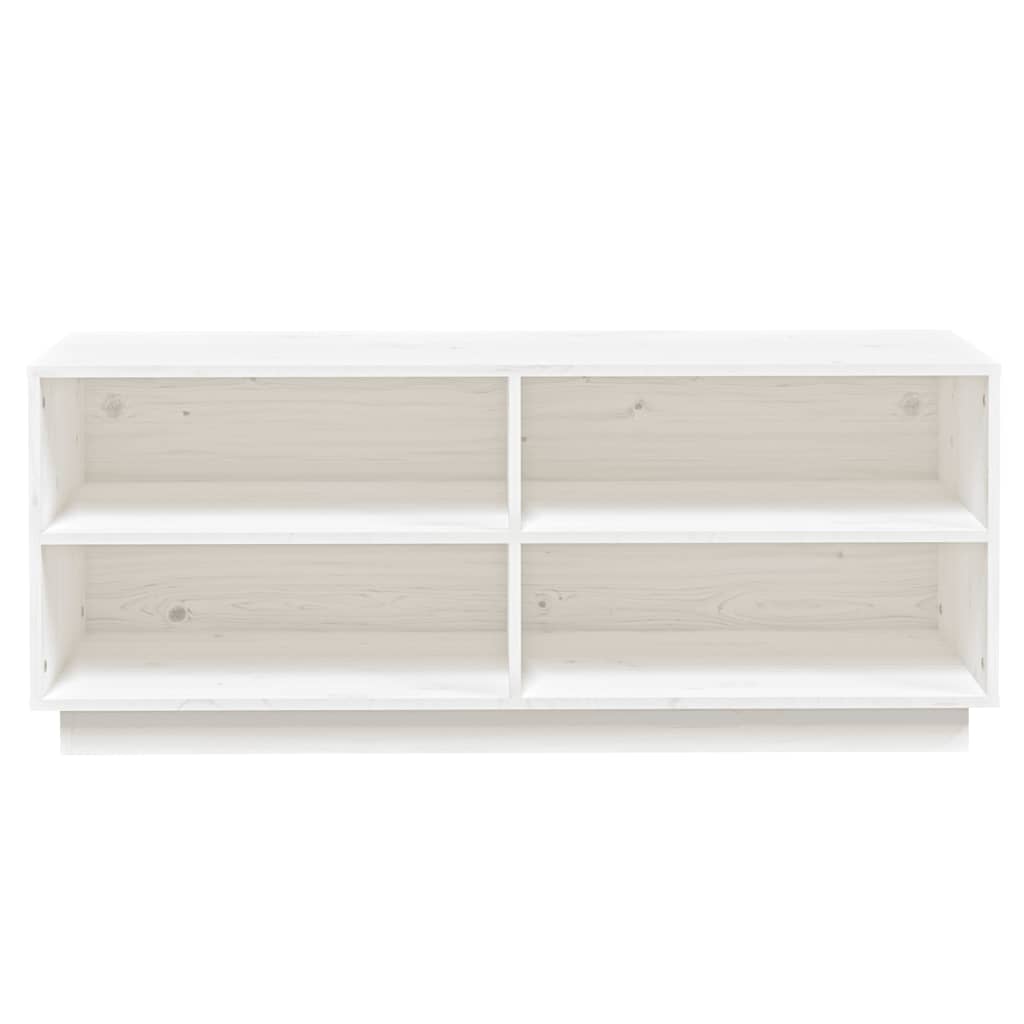 vidaXL Shoe Cabinet White 43.3"x13.4"x17.7" Solid Wood Pine