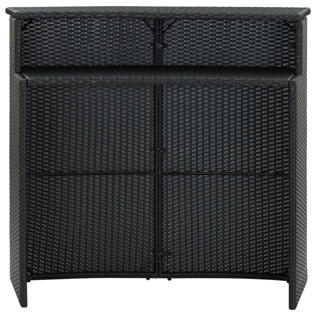 vidaXL Patio Bar Table Black 47.2"x21.7"x43.3" Poly Rattan