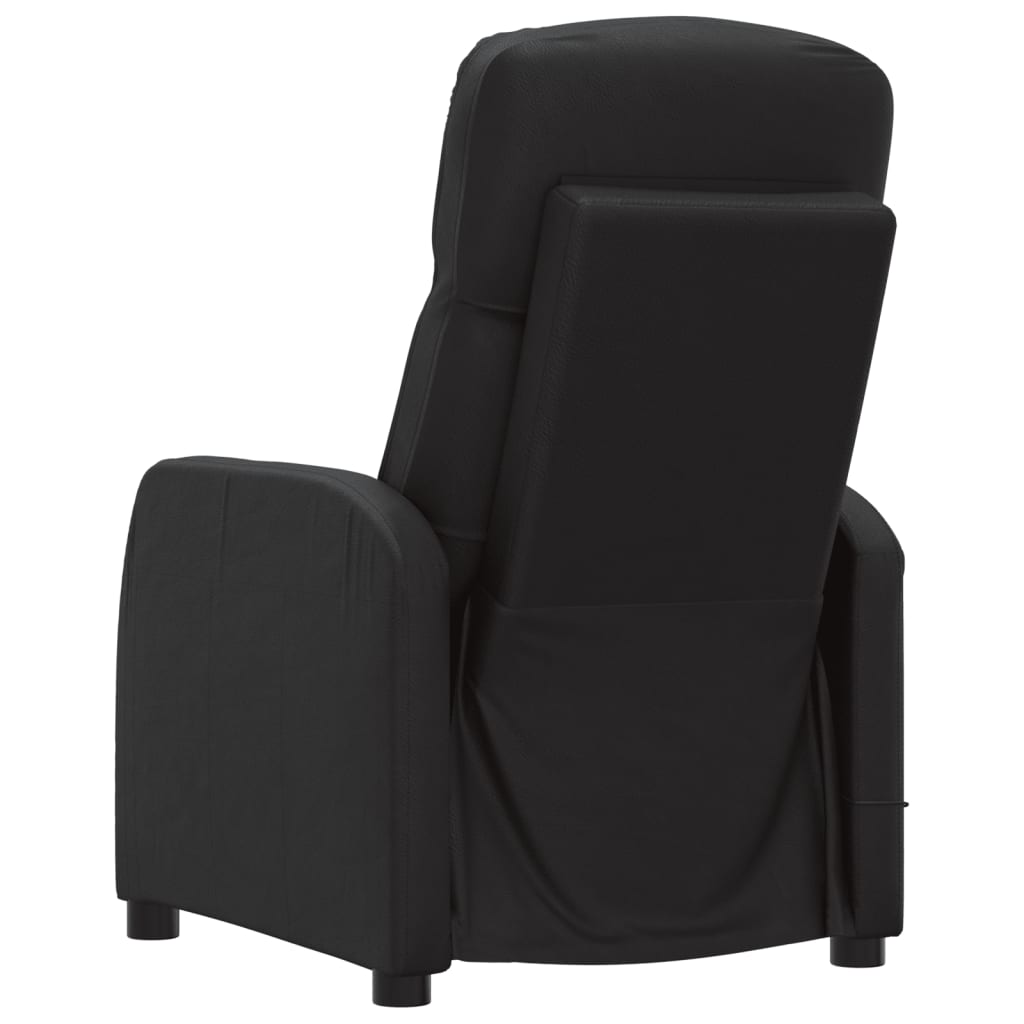 vidaXL Massage Reclining Chair Black Faux Leather