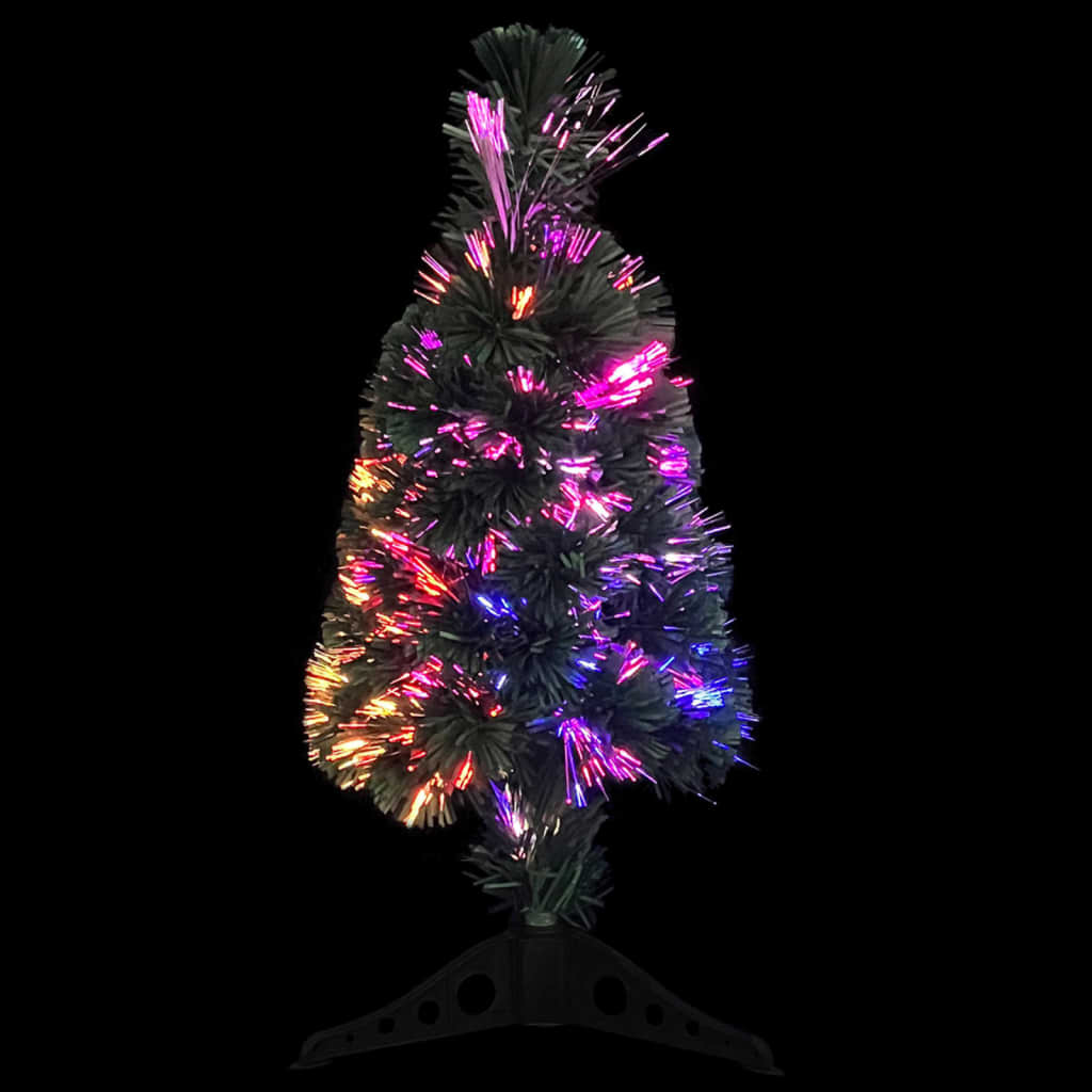 vidaXL Artificial Slim Christmas Tree with Stand 2 ft Fiber Optic