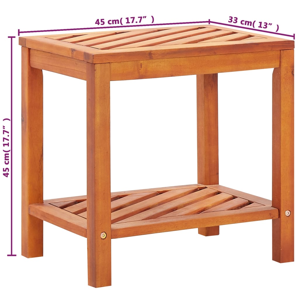 vidaXL Side Table Solid Acacia Wood 17.7"x13"x17.7"