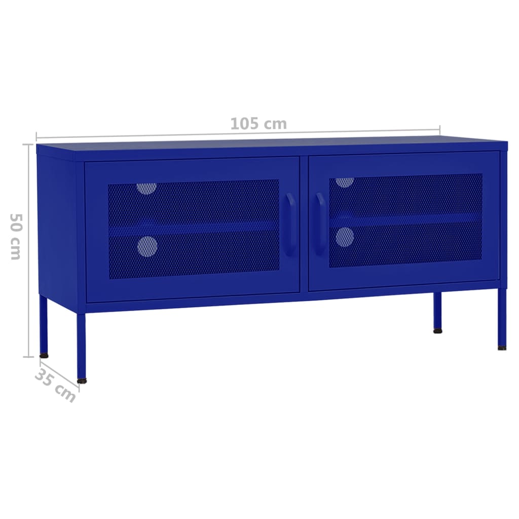vidaXL TV Cabinet Navy Blue 41.3"x13.8"x19.7" Steel