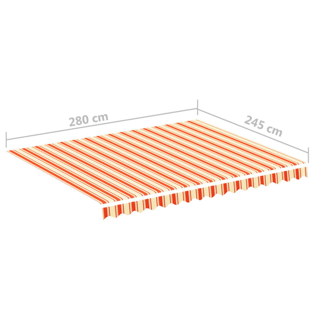 vidaXL Replacement Fabric for Awning Yellow and Orange 9.8'x8.2'