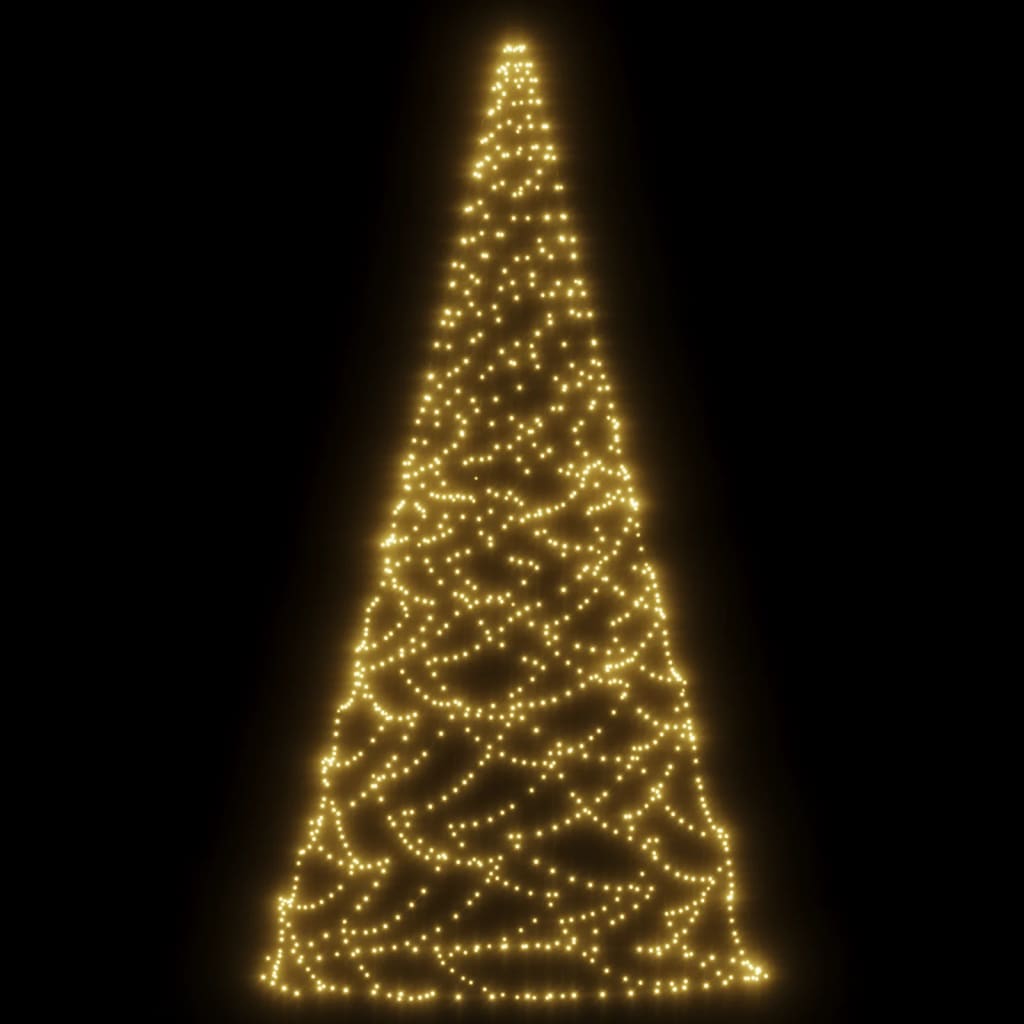 vidaXL Christmas Tree on Flagpole Warm White 500 LEDs 10 ft