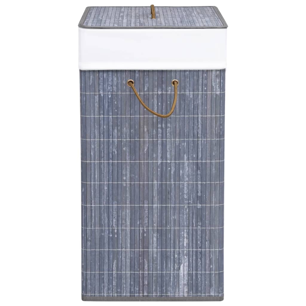 vidaXL Bamboo Laundry Basket with Single Section Gray 21.9 gal