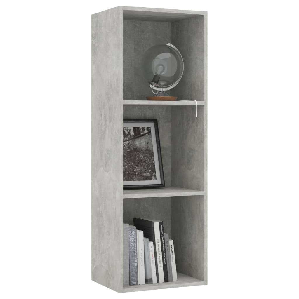 vidaXL 3-Tier Book Cabinet Concrete Gray 15.7"x11.8"x44.9" Engineered Wood