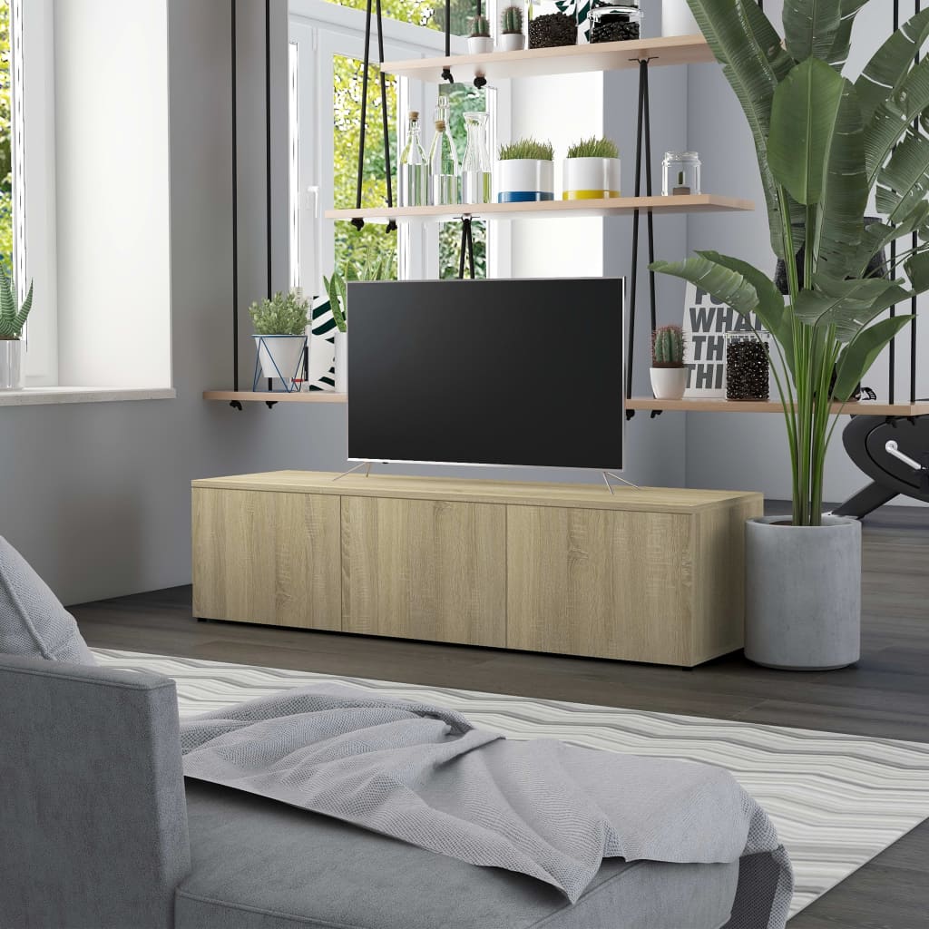 vidaXL TV Cabinet Sonoma Oak 47.2"x13.4"x11.8" Chipboard