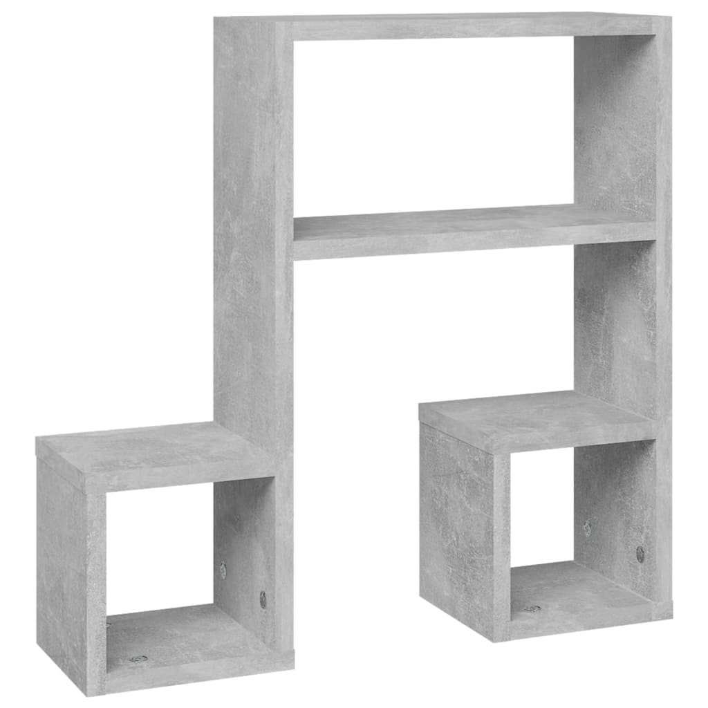 vidaXL Wall Shelves 2 pcs Concrete Gray 19.7"x5.9"x19.7" Engineered Wood