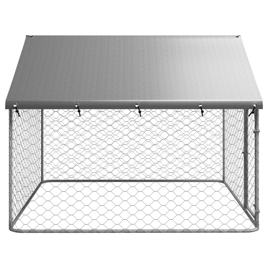 vidaXL Outdoor Dog Kennel with Roof 78.7"x78.7"x59.1"