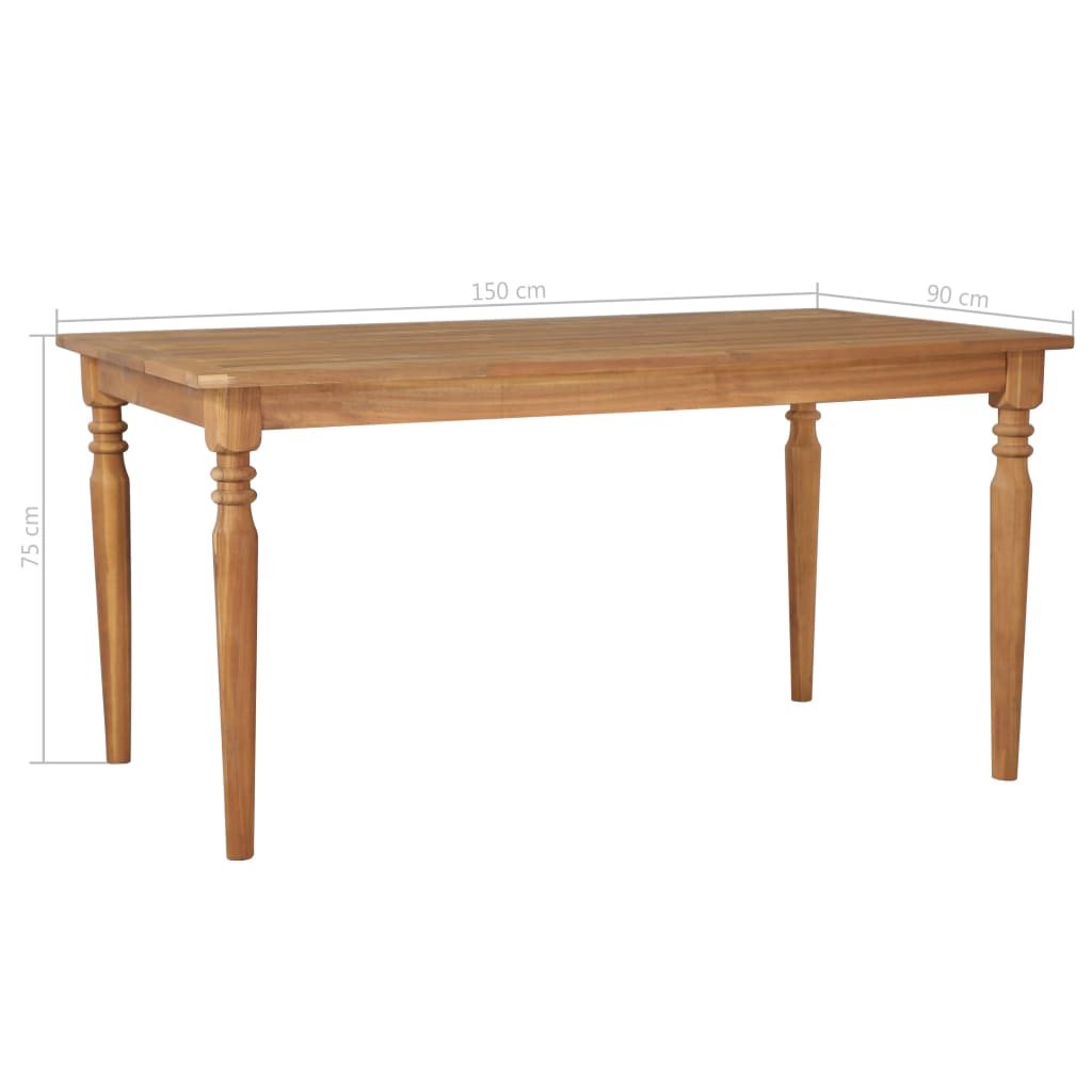 vidaXL Patio Table 59"x35.4"x29.5" Solid Acacia Wood